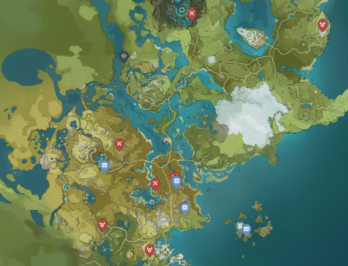 Карта колокольчиков Геншин Импакт